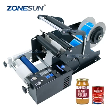 Zonesun Zs-tb50sm Semi-automatic Glass Jar Labeler Shampoo Juice ...