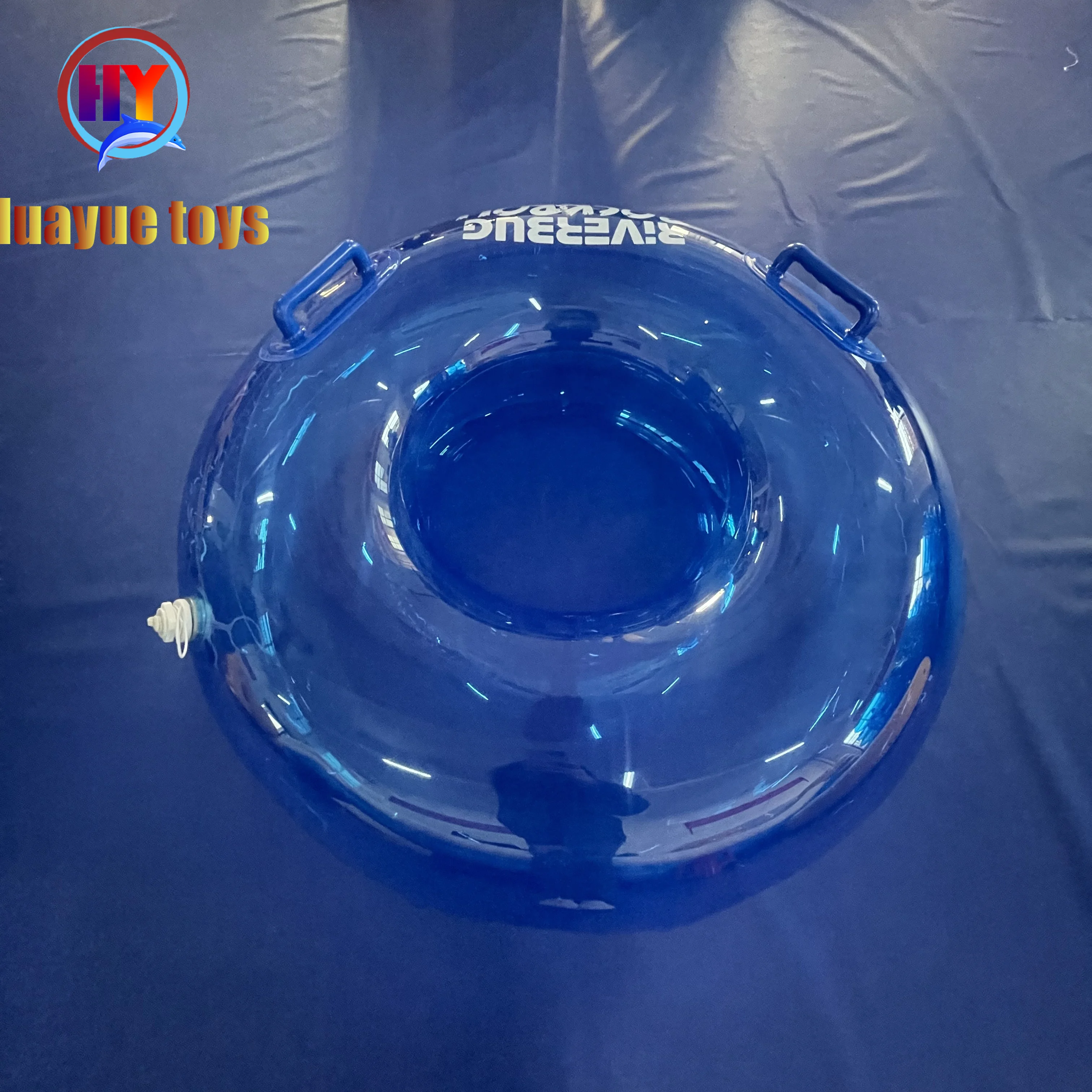 New Design Custom Logo Print Clear Wave Pool Float Lazy River Tube Water Park Blue Inflatable Pool Floating Raft Rider Floaters