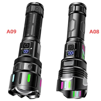 Ultra-Bright Long-Range Rechargeable Tactical LED Flashlight Portable New Laser Cannon for Outdoor Use Cross-Border Product