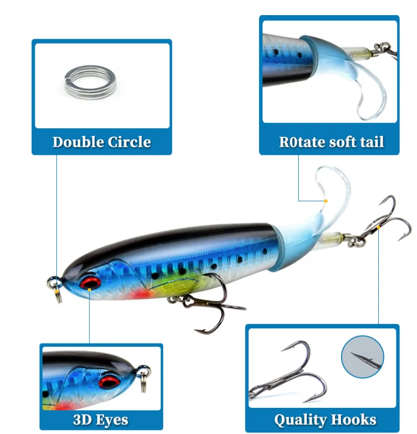 Whopper Popper Topwater Fishing Lure Artificial Bait Hard Plopper Soft  Rotating Tail Fishing Tackle Geer Pesca - Buy Whopper Popper,Plopper Soft  Rotating Tail,Topwater Fishing Lure Artificial Bait Product on Alibaba.com