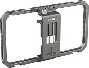 SmallRig Universal Smartphone Video Rig for iPhone for Samsung Filmmaking Vlogging Rig Aluminium Alloy Phone Video Cage Grip detail image