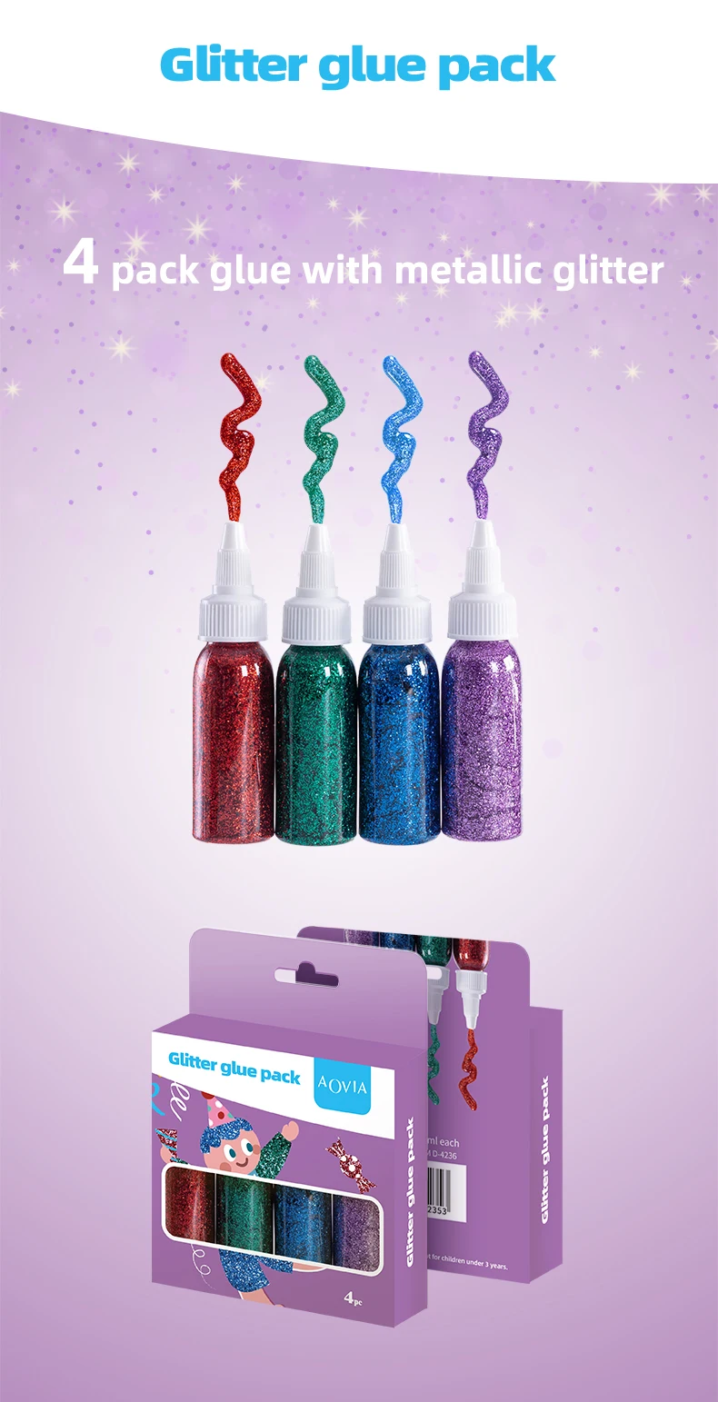 Aovia Assorted Colors Glue Stick Glitter Glue Nontoxic Safe For Kids