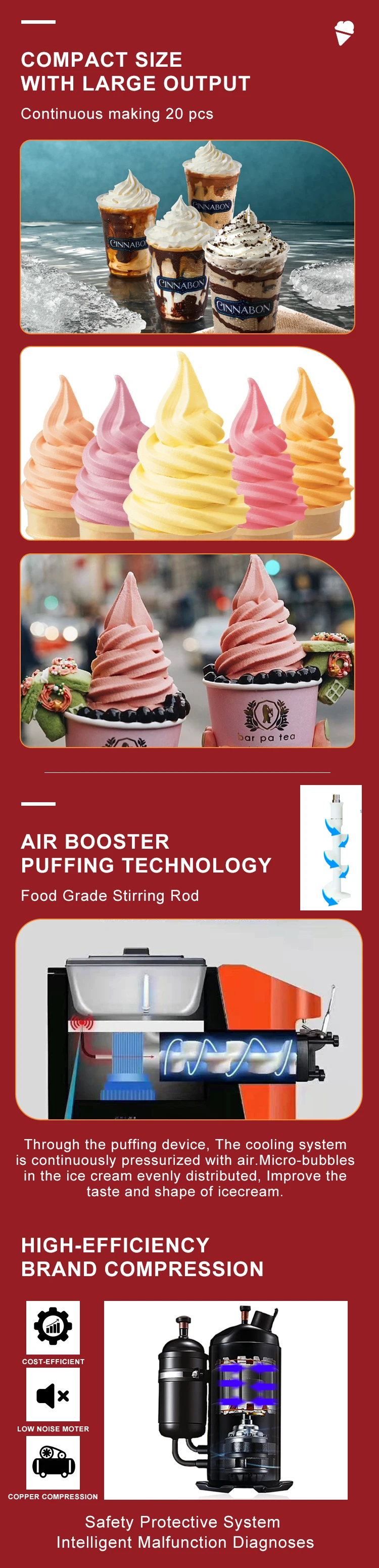 Icecream mini small 16L italian softy soft serve ice cream machine maker prices home use homemade china ice-cream making machine