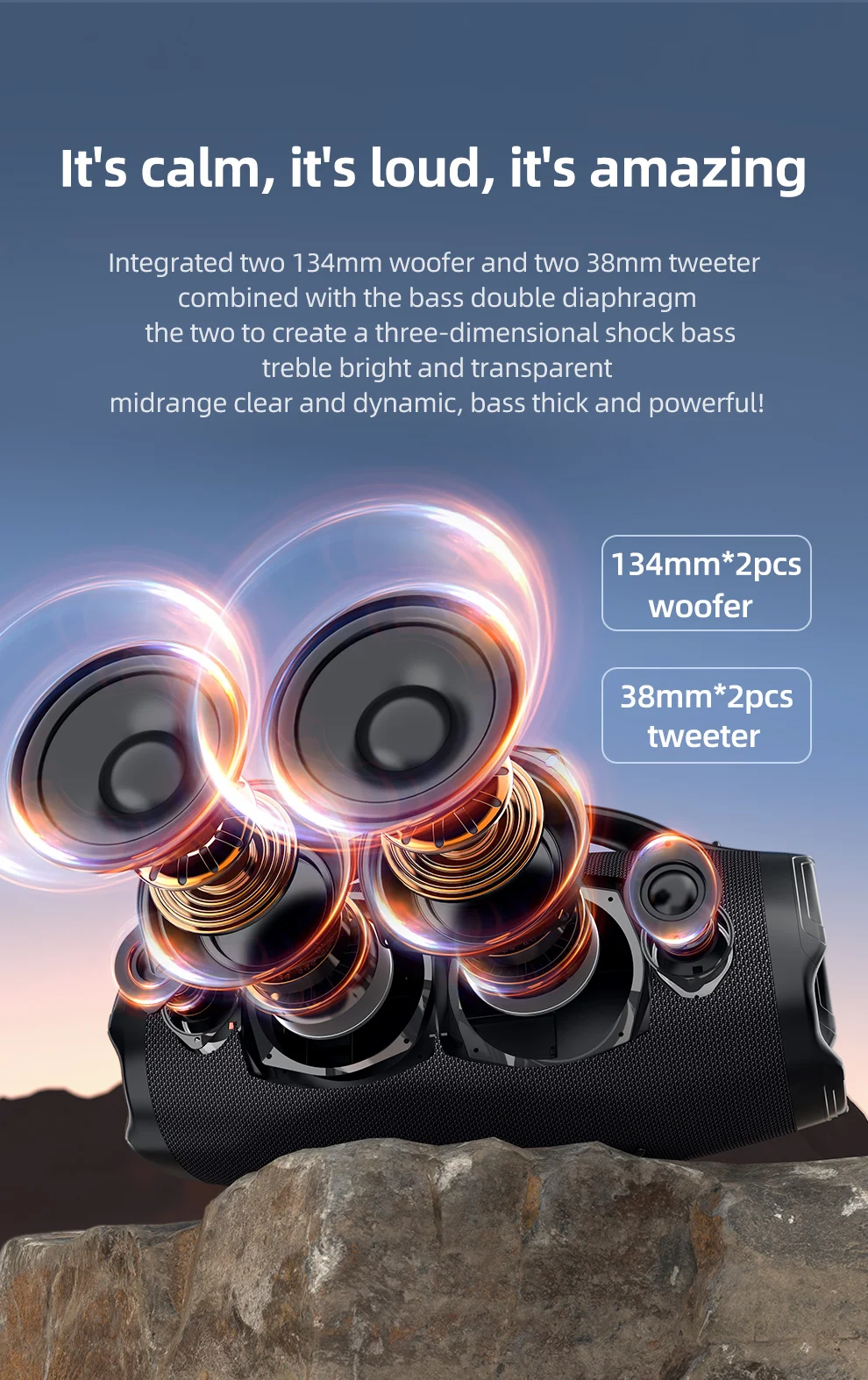Hot Selling Bluetooth speaker 160watts powerful wireless speaker strong bass new Zealot Speaker S98