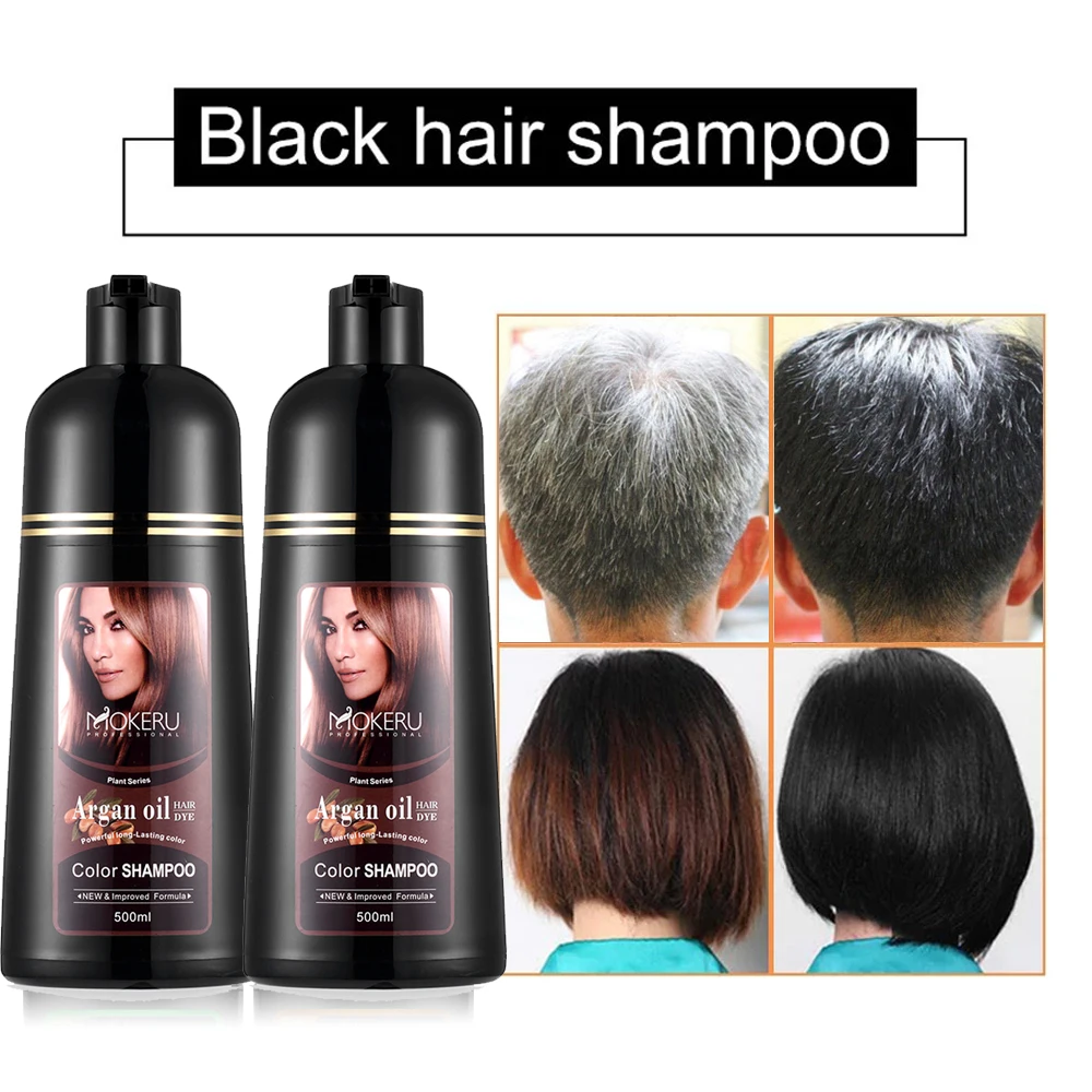 Alibaba.com: Mokeru 3 in 1 Hair Dye Shampoo with Argan Oil, Permanent ...