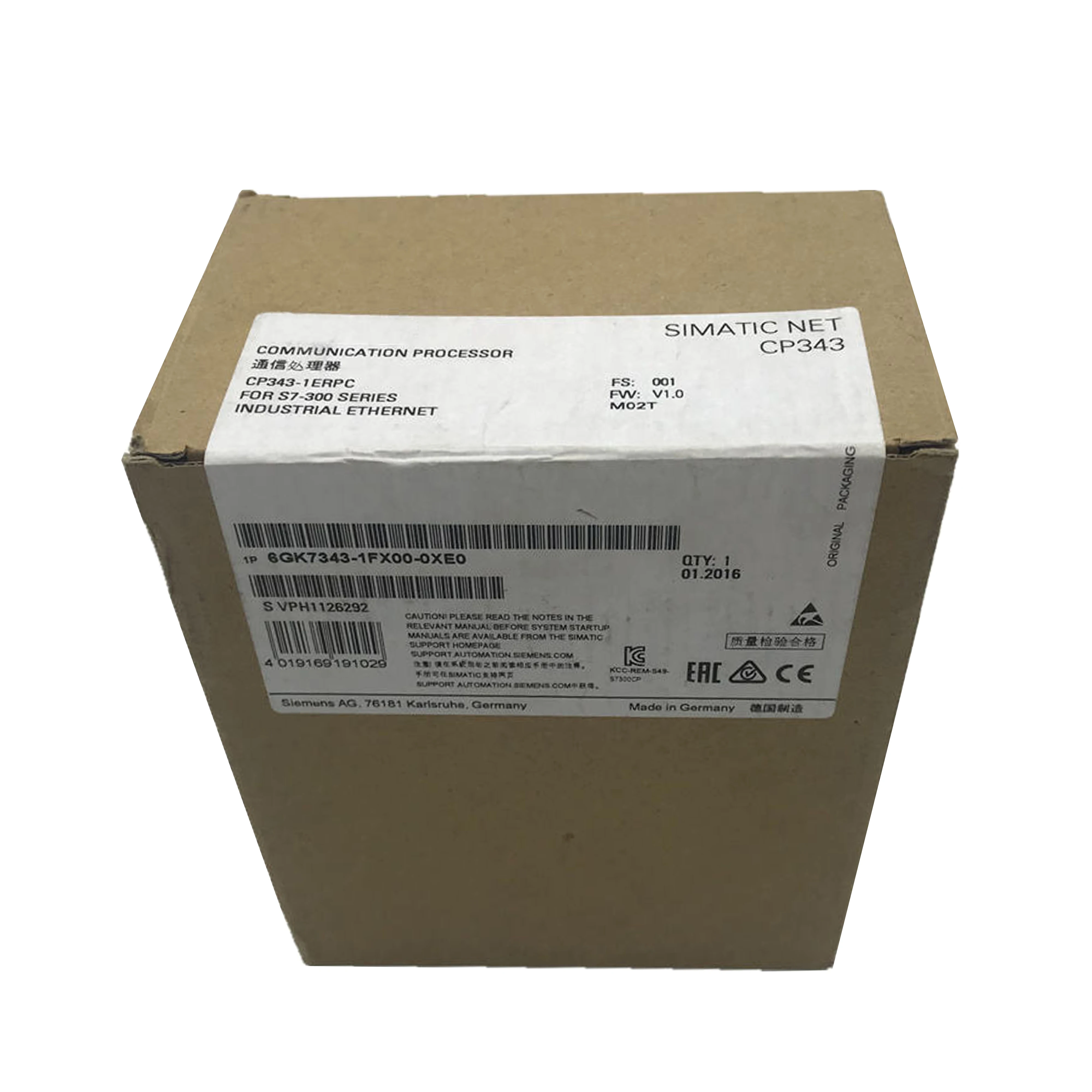 New Original 6GK7343-1FX00-0XE0 communications processor for Siemens SIMATIC S7-300 PLC. Enables stable industrial Ethernet connection, supports high-speed data transmission and multiple protocols. 