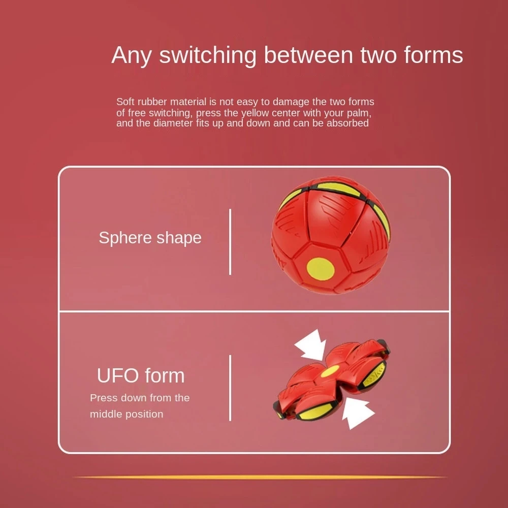 Flying Ufo Flat Throw Disc Ball With Led Light Toy Kid Outdoor Garden