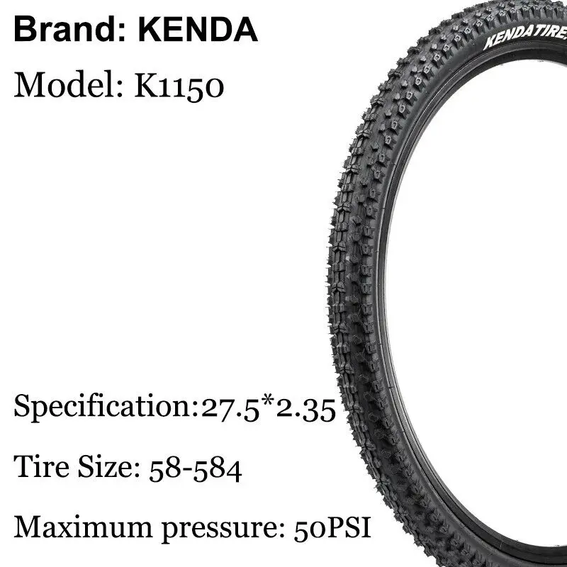Details about   KENDA 1PC Mountain Bike Tire 27.5*2.35 inch Clincher 50PSI MTB Bicycle Fat Tyre 