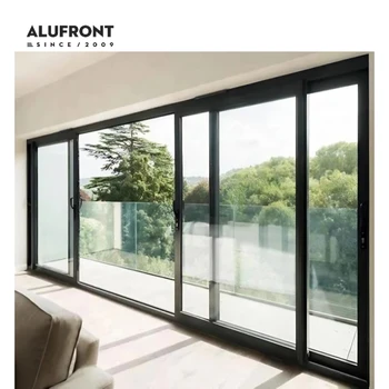 ALUFRONT NFRC Customized Modern Multi Panel Patio Sliding Doors 5+27A+5mm Double Tempered Glass Exterior Aluminum Sliding Door