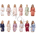 819 Factory Wholesale Hot Sale Bridal Party Polyester Satin Bridesmaid Lace Silk Robe
