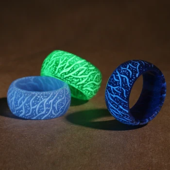 Classic Blue Green Yellow Luminous Resin Rings Glowing In The Dark Jewelry For Women And Men Engagement Ring