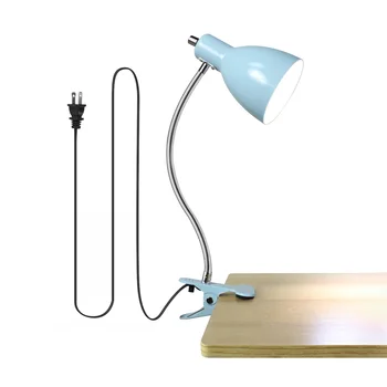 Portable  Eye-Caring Table Lamp 360 Rotation Gooseneck Clip On Reading Light study desk lamp in blue color for reading room