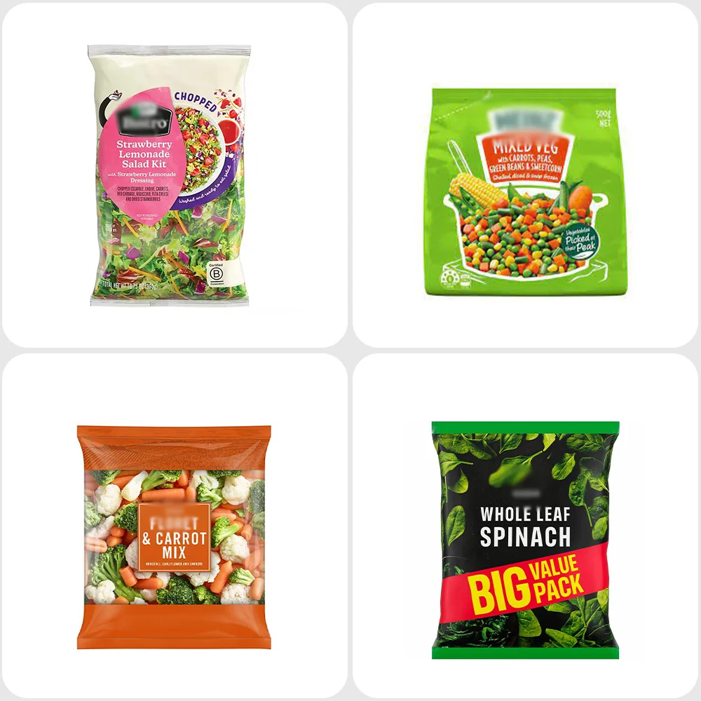 Vertical Automatic Weighing Salad Packing Machine Vegetable Fruit Pouch Packaging Machine Fresh Lettuce Bag Packing Machine