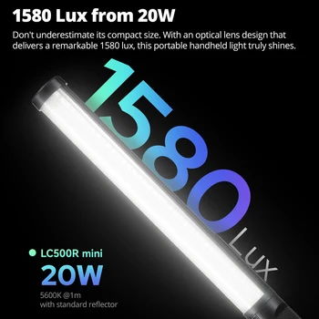 Godox LC500 Mini LC500R Mini 2500K-8500K LED Light Stick Lighting Effects CRI 95 TLCI 96 Handheld Tube Lamp With Barndoor product image