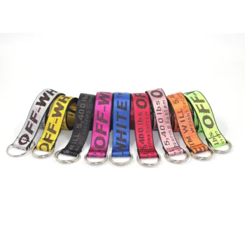 Custom Name Famous Brand OFF-Yellow White Belt Fabric Woven Belts