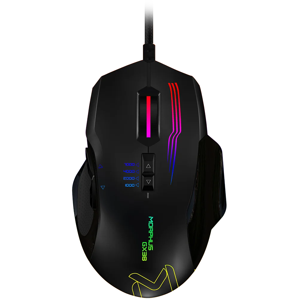 AIKUN GX38 RGB Programmable Optical Gaming Mouse - 7000 DPI, 6