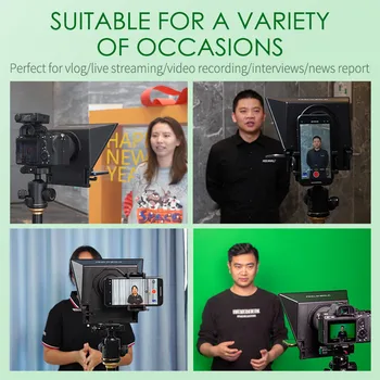 FEELWORLD TP2A Portable 8-inch Teleprompter Supports up to 8" Smartphone/Tablet Prompting Smartphone DSLR Shooting with Remote detail image