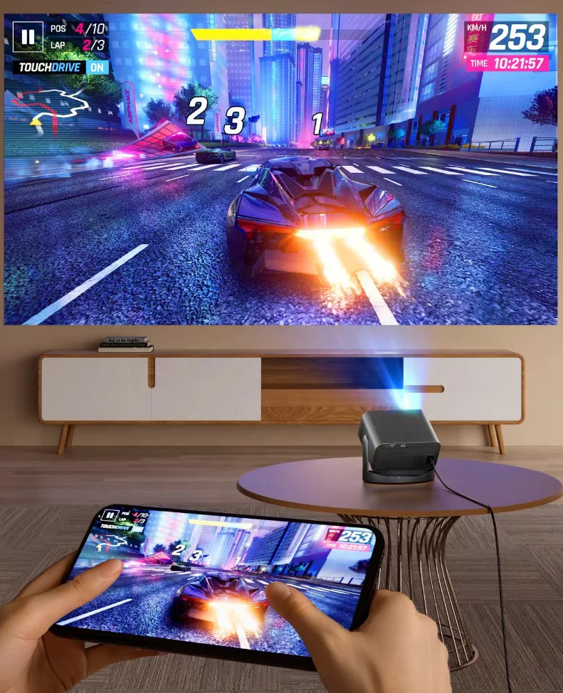 SXZ S26 Android 12 ミニプロジェクター 4K 5G WiFi 6 ネイティブ720P