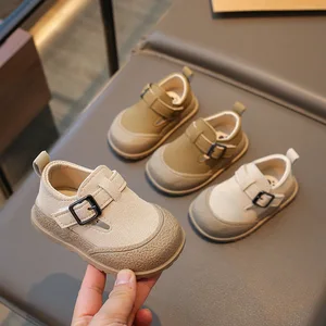 Wholesale Spring Autumn Anti-slip Pu Leather Outwear Soft Sole Casual Walking Baby Shoes for Kids