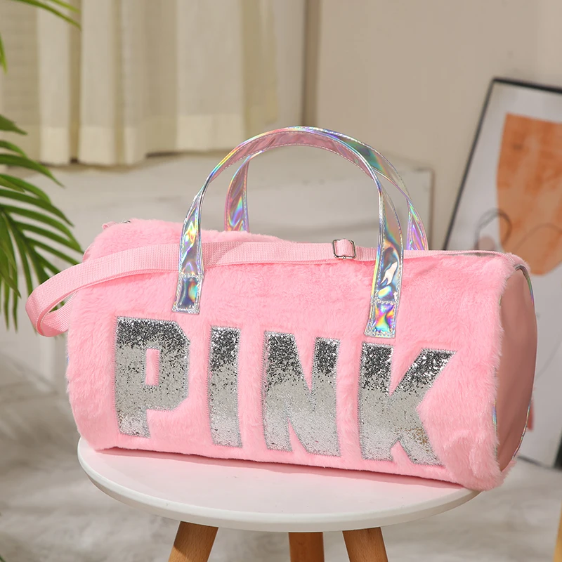 ZBH Sequins Duffle Bag For Women| Sequins Gym Bag For Women| Cute Duffle  bag| Dance Duffle Bag For Girls| Sleepover Bags For Girls| Pink Weekender  Bag