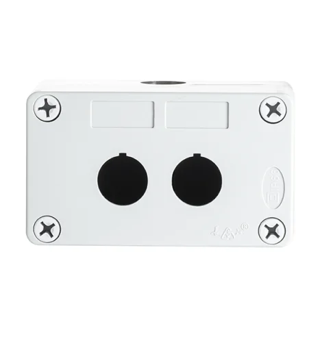 22mm 2-Hole Push Button Waterproof PC Control Box with Emergency Stop for Outdoor Use IP66 Protection Level