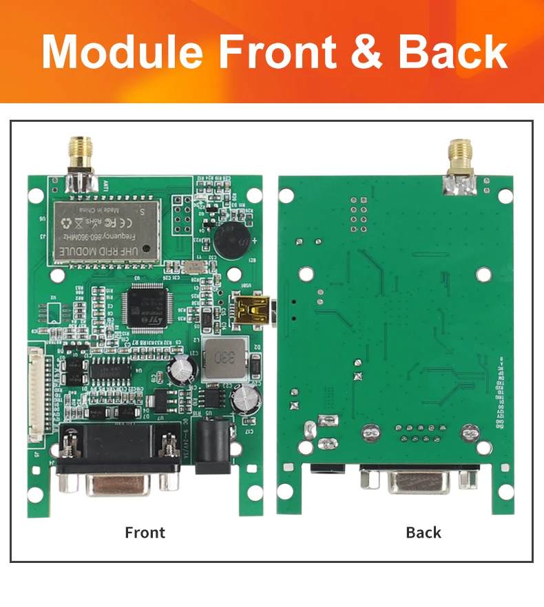 UHF RFID Module Testing Motherboard with RS232, Mini USB, TTL232 ...