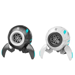 ITTL Electric Bubble Machine Unique Cute Robot Soap Maker with Light and Music PS Plastic Bathing Toy