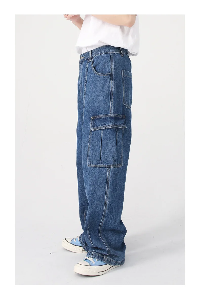 Casual Straight Washed Pockets Custom Denim Pants Fabric Male Denim Jeans Man Men's Jeans Men