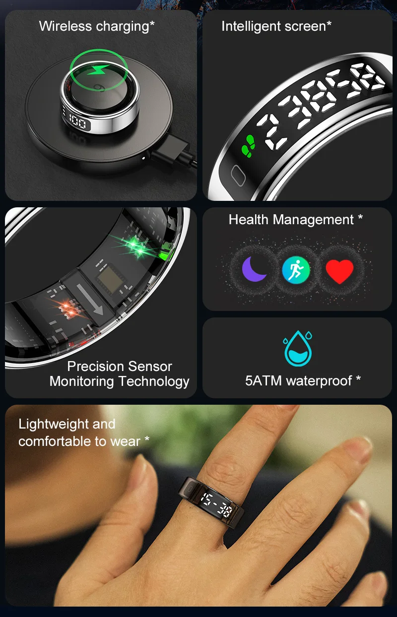 Chinese factory supplier supply 2025 R11 Smart Ring With Display Screen 5atm Fitness Sleep Tracker Heart Rate Blood Oxygen Steep Count For Men Women Smart Rings - Buy Stainless Steel Smart Ring Women Men Smart Rings health Sleep Tracking Rings