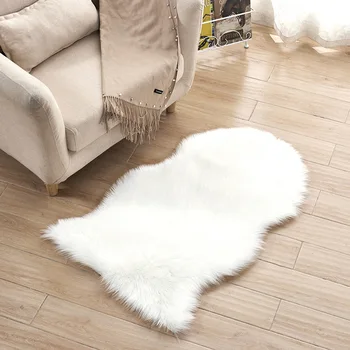 Rabbit fur rug customized luxury Artificial wool carpet faux sheep skin rug high design area rug for living room