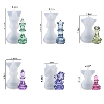 DIY Chess Piece Crystal Epoxy Silicone Mold Queen King Soldier 6