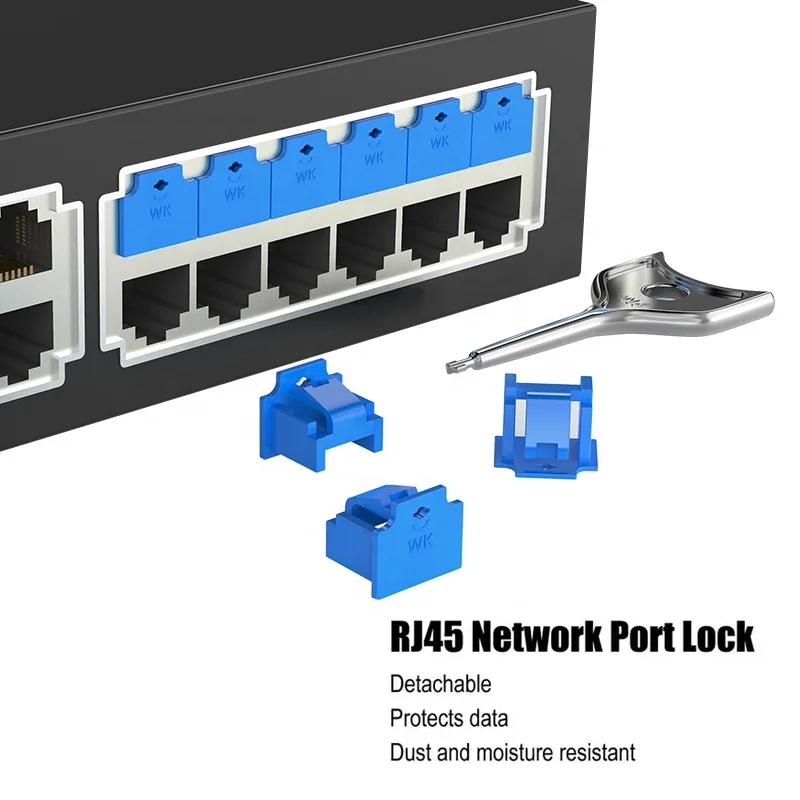 Locking RJ45 Port Dust Blocker with Key, Ethernet Port Lock, RJ45 Port Lock