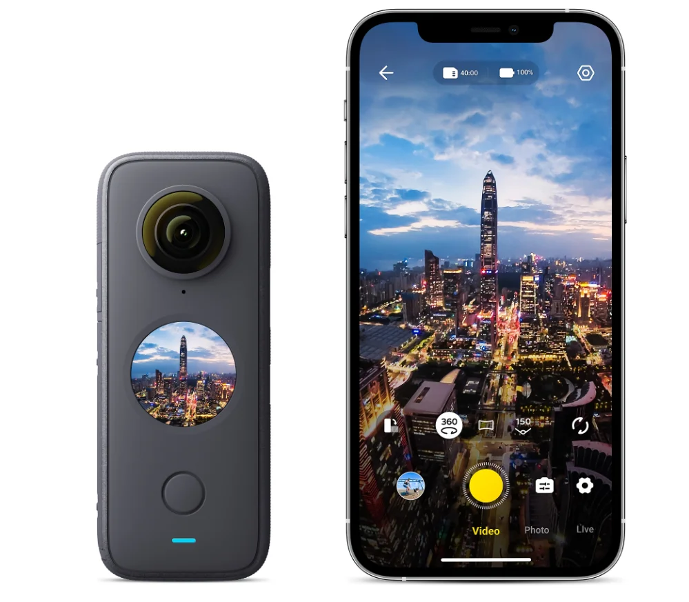 Insta360 ONE X2 FlowState Stabilization Panoramic Action Camera 30fps  LCD Touch Screen 10m Body Waterproof HDR APP Editing