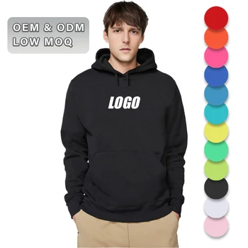 OEM Custom Color Mens Blank Pullover Hoodie Polyester Cotton Sports Streetwear Solid Color Oversized Fleece Hoodies