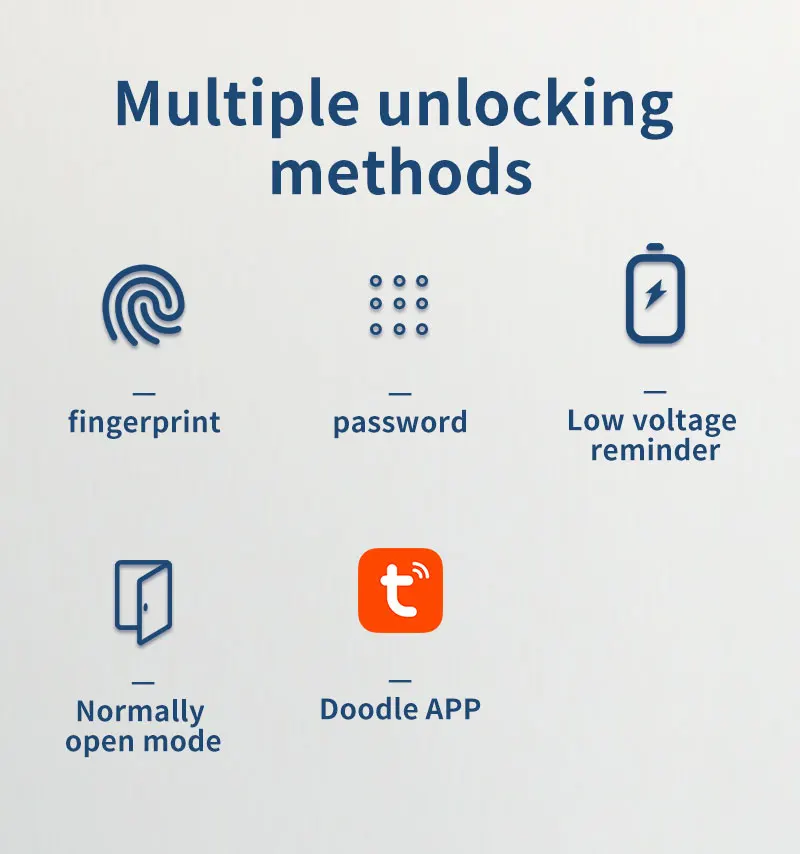 Tuya Deadbolt Lock Home Smart Fingerprint Automatic Door Lock With