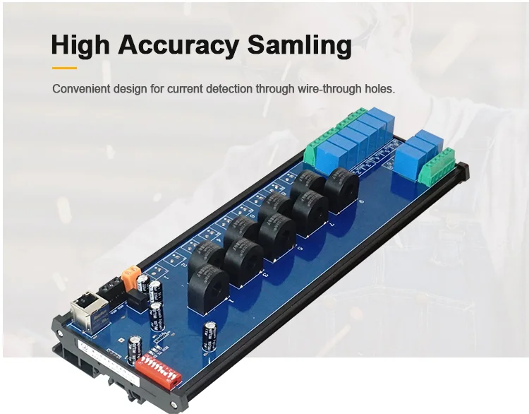 product huaqingjun 9 channel rs485 ethernet current voltage transformer detect module rs485 modbus rtu modbus tcp acquisition module998-5