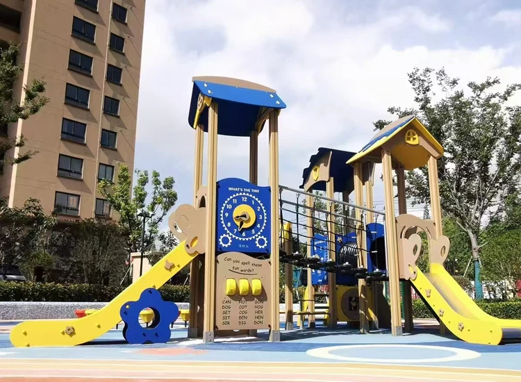 Children Outdoor Garden Playground Manufacturer High Quality PE Board Theme Park Equipment Kids Slide