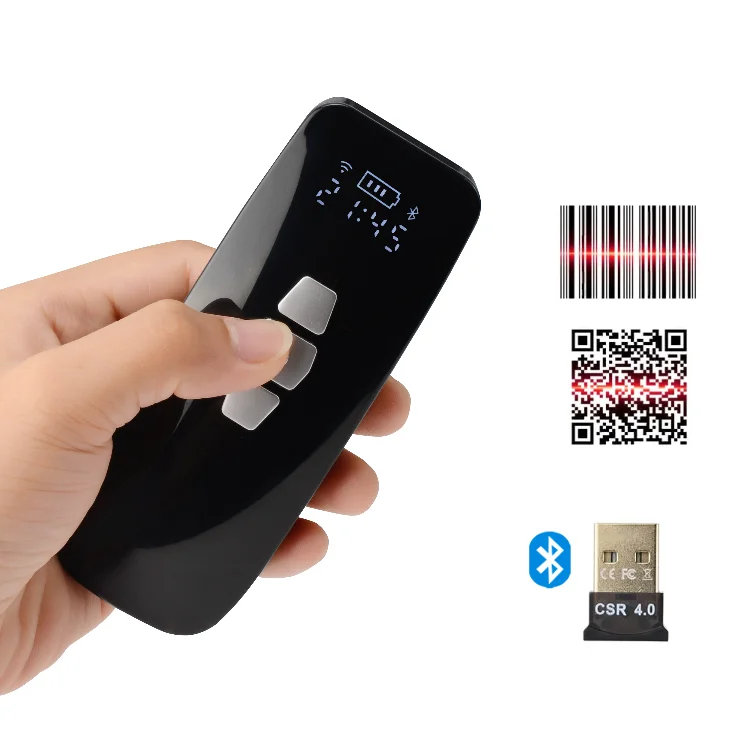 Small BT Barcode Scanner 2D QR Mini Size Bar code Reader Quick Read phone Android MAC Wireless Use