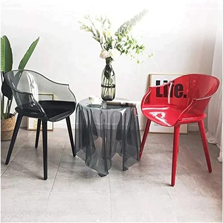 Nordic Creative Acrylic Transparent Chair Transparent Home Dining Room Chair Makeup Back Chair for Painful Living Room Bedroom