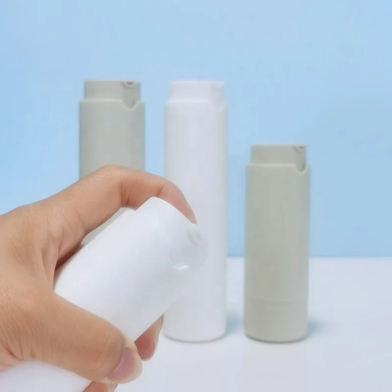 Round Vacuum Left Right Lock Foundation Serum Airless Pump Bottle 15ml 30ml 50ml Rotating Twist Cosmetics Skincare
