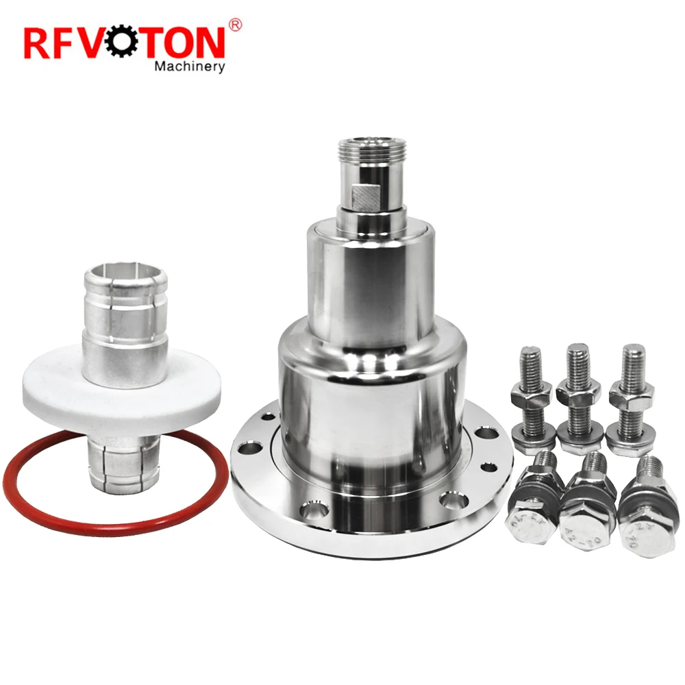Bộ chuyển đổi RF đồng trục do nhà máy cung cấp: mặt bích EIA 3-1/8 lắp bảng sang đầu cái 7/16 L29, làm bằng đồng thau, hàng sẵn kho