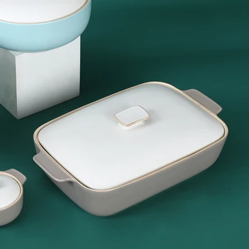 Custom Square Kitchen Oven Serving Porcelain Ceramic Bakeware Baking ...