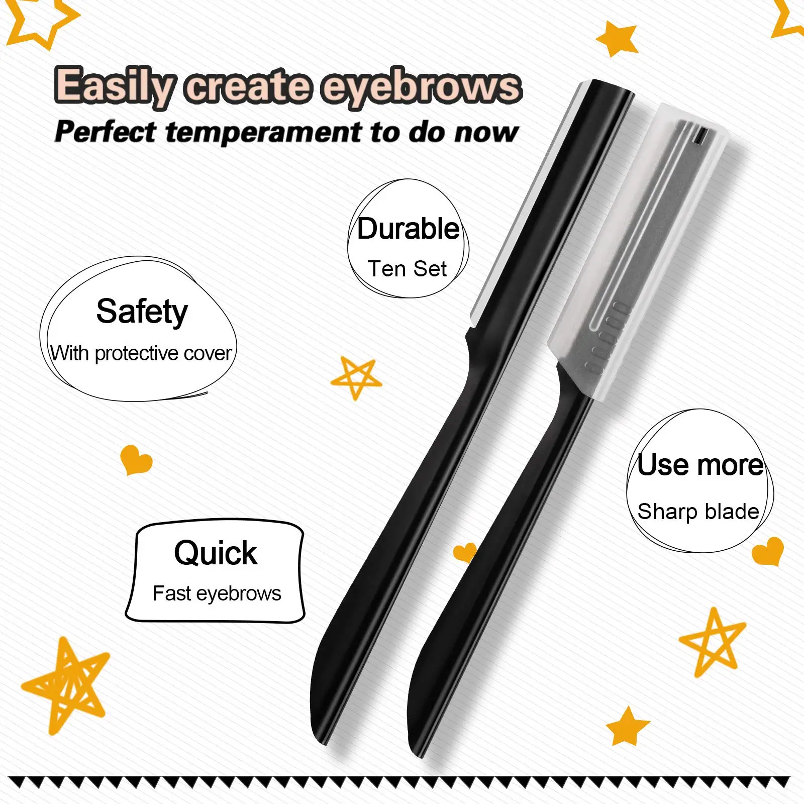 Men And Women Completely Stainless Steel Eyebrow Razor Shaper Grooming