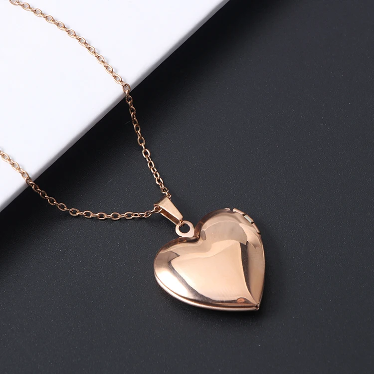 Heart Photo Locket Pendant Necklace