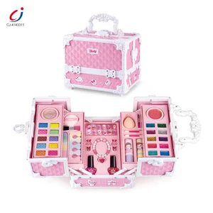 Chengji Kids Pretend Play Real Cosmetic Kit Suitcase Beauty Toys Set Makeup Sets Cosmetics Box Toy for Girls