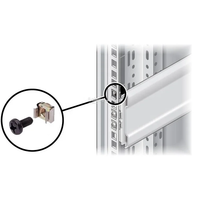 M6 Rack Mount Cage Nuts & Screws Kit - Includes Washers & Square Clips For Server Racks (19" Width)