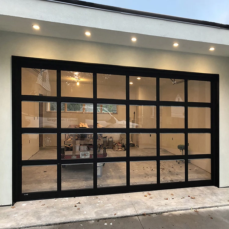 Customized 7x7 8x7 8x8 9x7 9x8 9x9 10x7 10x8 10x10 12x7 12x12 13x7 14x11 14x14 15x7 16x7 16x8 16x10 Aluminum Glass Garage Door