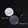 90mm White coffee lid with boba hole