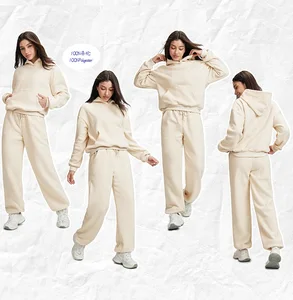 High Quality Custom Logo Pullover Hoodie and Jogging Set Manufacturers 2 Pieces Hoodie Sets