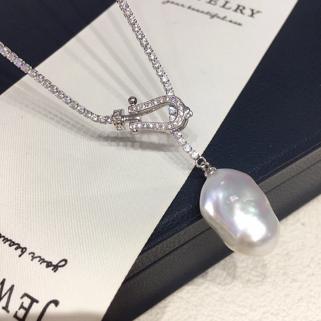 Baroque Freshwater Pearl Necklace with Zircon